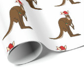 クリスマスのカンガルーの包装紙 ラッピングペーパー (ロールコーナー)