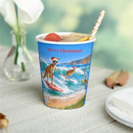 クリスマスのカンガルーサーフィンベルズビーチ 紙コップ