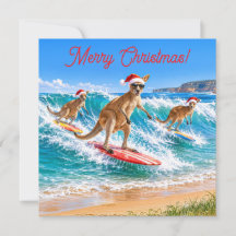 クリスマスのカンガルーサーフィン ベルズビーチ