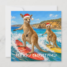 クリスマスのカンガルーサーフィン ベルズビーチ