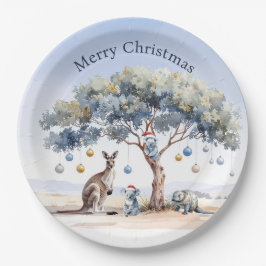 クリスマスのカンガルー コアラ プラチプス ガムの木の飾り玉 ペーパープレート