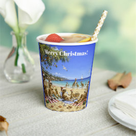 クリスマスのカンガルー ビーチ ピクニック メリークリスマス 紙コップ