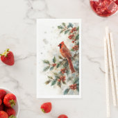 クリスマスのカーディナルとホリの葉 (インサイチュ)