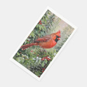 クリスマスのカーディナルとホリの葉 (コーナー)