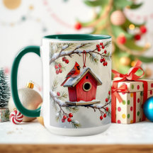 クリスマスのカーディナルとモミの枝