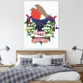 クリスマスのカートゥーンロビンのロゴ キャンバスプリント (インサイチュ (寝室))