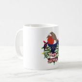 クリスマスのカートゥーンロビンのロゴ コーヒーマグカップ (正面左)