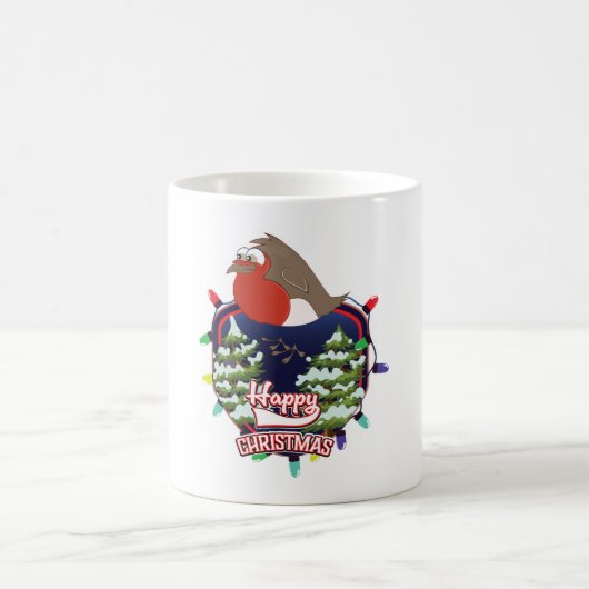 クリスマスのカートゥーンロビンのロゴ コーヒーマグカップ (中央)