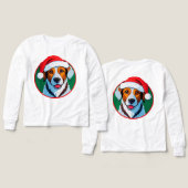 クリスマスのカートゥーン犬 (デザイン 正面&背面)