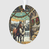 クリスマスのカートゥーン馬 オーナメント (正面)
