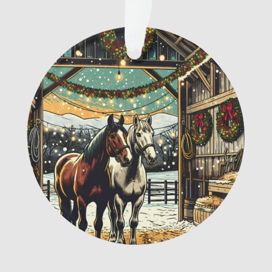 クリスマスのカートゥーン馬 オーナメント (正面)