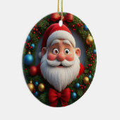 🎄 クリスマスのカートゥーン サンタクロース セラミックオーナメント (右)