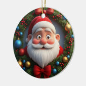 🎄 クリスマスのカートゥーン サンタクロース セラミックオーナメント (左)