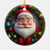 🎄 クリスマスのカートゥーン サンタクロース セラミックオーナメント (裏面)