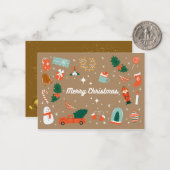 クリスマスのカードがあふれ出ることを心よりお願い ノートカード (正面/裏面インサイチュ)