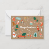 クリスマスのカードがあふれ出ることを心よりお願い ノートカード (正面)