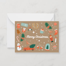 クリスマスのカードがあふれ出ることを心よりお願い ノートカード
