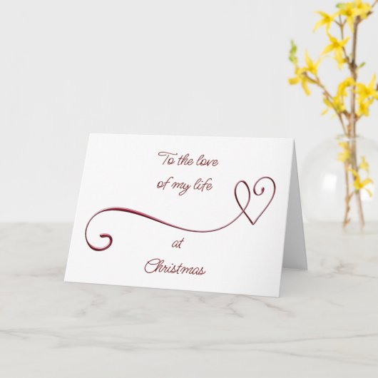 クリスマスのカードで「私の人生の愛」へ カード (黄色い花)