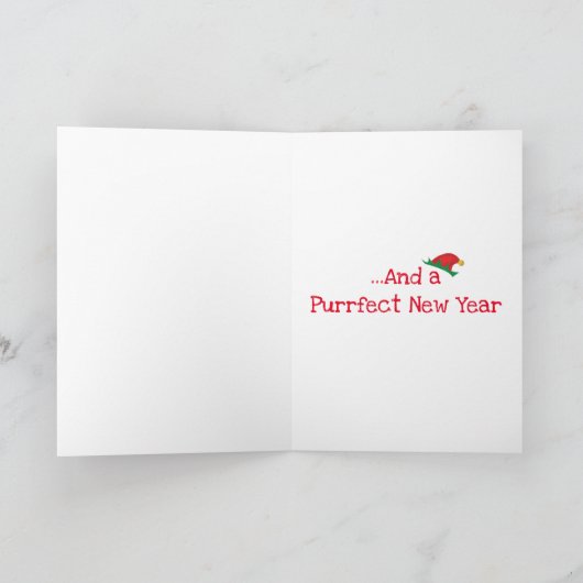 クリスマスのカードを楽しんでほしい可愛い子猫 カード (内部)