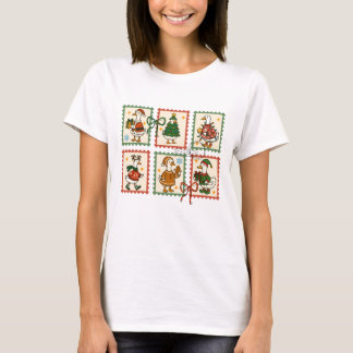 クリスマスのガチョウの切手シート - かわいい&フェスティブなデザイン Tシャツ