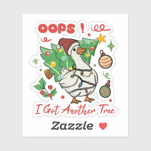 クリスマスのガチョウステッカー面白い シール (シート)
