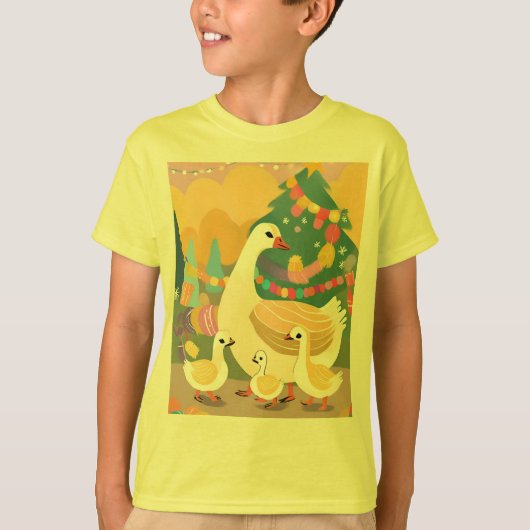 クリスマスのガチョウ Tシャツ (正面)