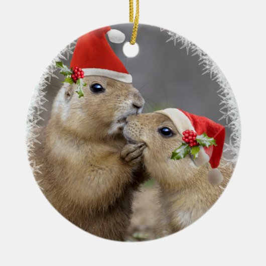 クリスマスのキスのオーナメント セラミックオーナメント (正面)