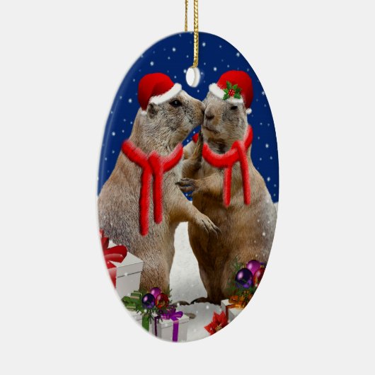 クリスマスのキスのオーナメント セラミックオーナメント (右)