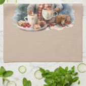 クリスマスのキッチンタオルシカイラストレーション キッチンタオル (折り畳み)