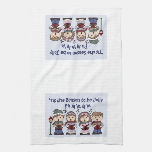 クリスマスのキッチンタオル – カロリング – この季節 キッチンタオル (縦)