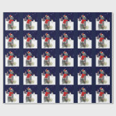 クリスマスのキットの包装紙(海軍) ラッピングペーパー (フラット)