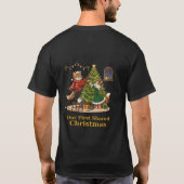 クリスマスのキツネとネコのツリー飾り付け Tシャツ (裏面)