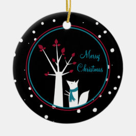 クリスマスのキツネと木が我々の家からあなたの家まで セラミックオーナメント