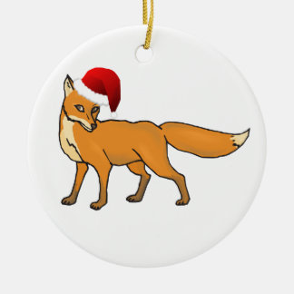 クリスマスのキツネ セラミックオーナメント