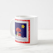 クリスマスのキノコデザイン コーヒーマグカップ (正面左)