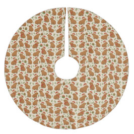 クリスマスのキャピバラ ブラッシュドポリエステルツリースカート