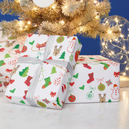 クリスマスのキャラクターがプリントされたラッピングペーパー ラッピングペーパー