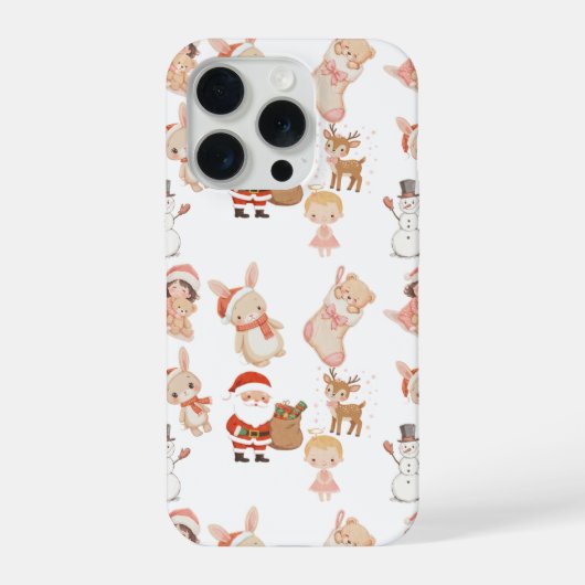 クリスマスのキャラクター携帯ケース iPhoneケース (裏面)