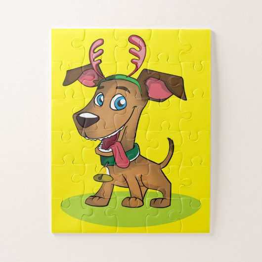 クリスマスのキャラクター犬 ジグソーパズル (縦)