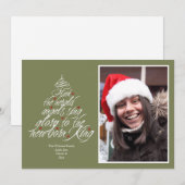 クリスマスのキャロルの歌詞の木の写真の緑 シーズンカード (正面/裏面)