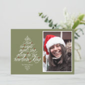 クリスマスのキャロルの歌詞の木の写真の緑 シーズンカード (スタンド正面)