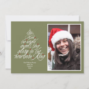 クリスマスのキャロルの歌詞の木の写真の緑 シーズンカード