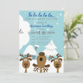 クリスマスのキャロルを歌う募金活動のイベントのパーティー 招待状 (スタンド正面)