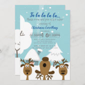 クリスマスのキャロルを歌う募金活動のイベントのパーティー 招待状 (正面/裏面)