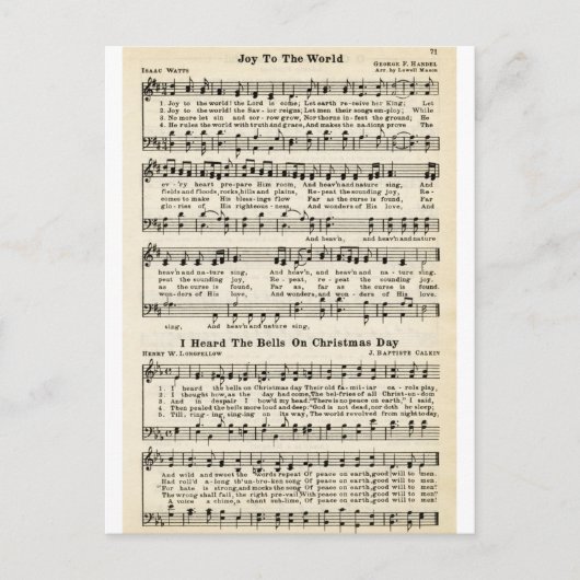 クリスマスのキャロル:世界に喜ぶ シーズンポストカード (正面)