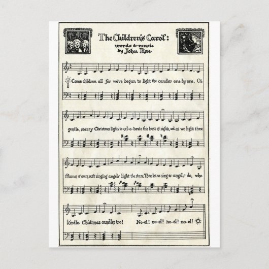 クリスマスのキャロル: 子供のキャロル シーズンポストカード (正面)