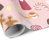 クリスマスのキャンディキャンデーのはっか菓子の杖 ラッピングペーパー (ロールコーナー)