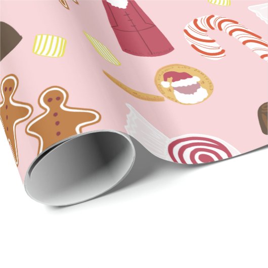 クリスマスのキャンディキャンデーのはっか菓子の杖 ラッピングペーパー (ロールコーナー)