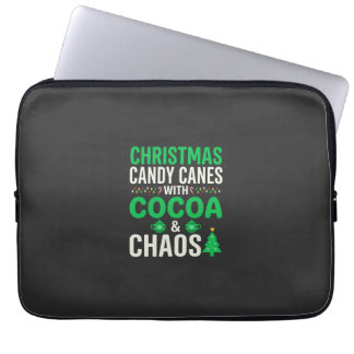 クリスマスのキャンディケインのココアのカオスの休日 ラップトップスリーブ