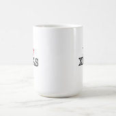 クリスマスのキャンディケインのハートが大好き コーヒーマグカップ (中央)